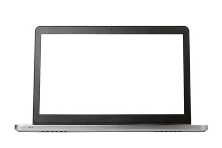 Laptop isolated on white backgroundの写真素材