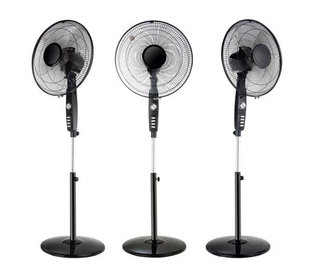 Electric fans isolated on white backgroundの写真素材