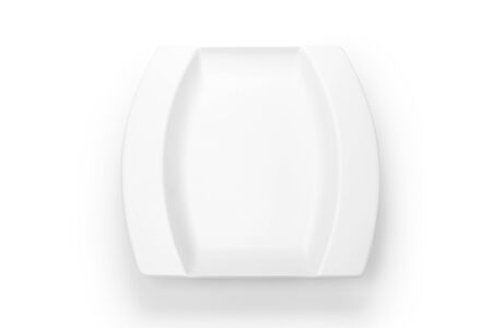 White ceramic plate isolated on white backgroundの写真素材