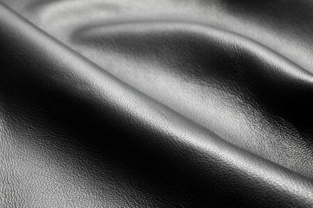Close-up of black leather texture