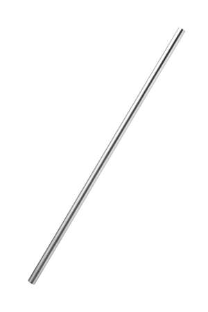 stainless steel drinking straw isolated on white backgroundの写真素材