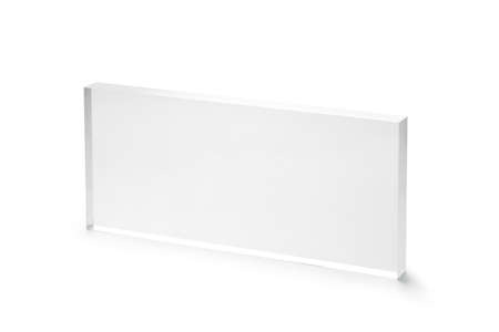 blank acrylic block isolated on white background
