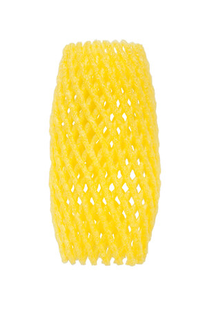 Protection packaging net for fruit isolated on white backgroundの写真素材