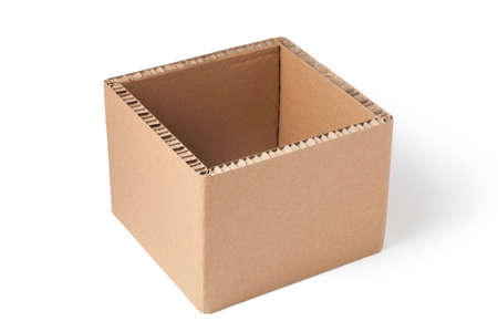 Corrugated box isolated on white background