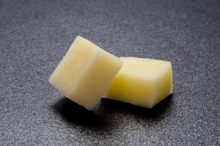 Close-up of chopped raw potatoesの写真素材