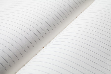 Close-up of blank open notebookの写真素材