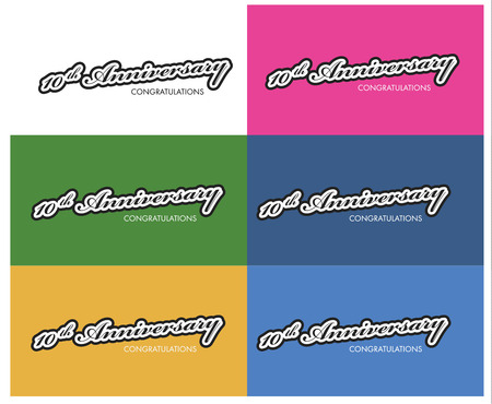 10th Anniversary sign collection, retro design, vector illustrationのイラスト素材