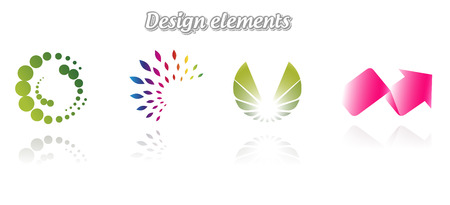 Colorful design set of icons, isolated, vector illustrationのイラスト素材