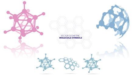 Molecule symbols isolated on white background, vector illustrationのイラスト素材