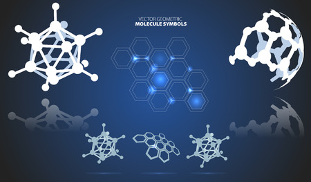 Molecule symbols on dark background, vector illustrationのイラスト素材