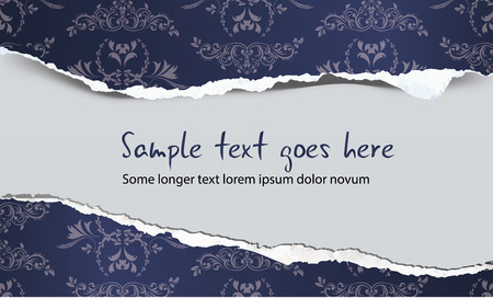 Torn paper with decoration and copy text, illustrationのイラスト素材