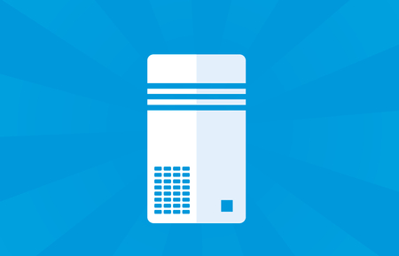 Simple illustration of computer or server on blue background,のイラスト素材