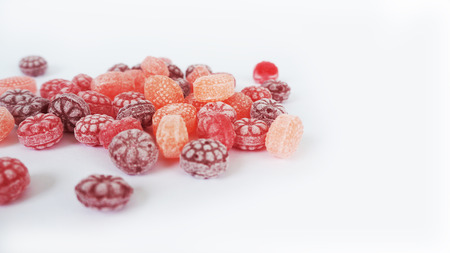 Colorful candy on a isolated over a white backgroundの写真素材