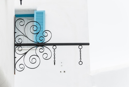 black iron bracket from a white wallの写真素材