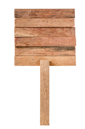 Wooden sign isolated on white. Wood old planks sign.の写真素材