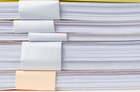 close up of stack of papers-Texture background.