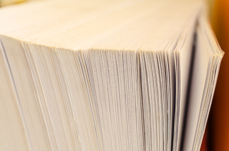 Macro view of pages of thick bookの写真素材