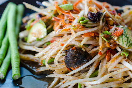 Papaya salad, Popular local cuisine of Thailandの写真素材