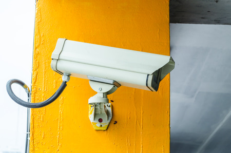 security camera system on the wall of the building