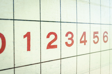 Petanque score board close up.の写真素材