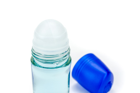 Roll on deodorant on white backgroundの写真素材