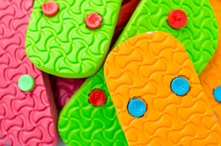 colorful flip flops texture backgroundの写真素材