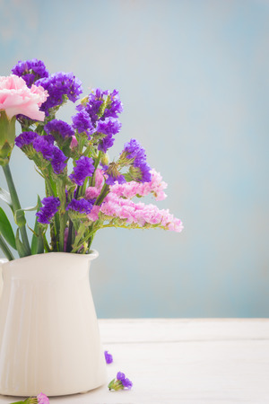 Close up of Purple statice sinuata flower(Limonium sinuatum Statice Salem) - sea lavenderの写真素材