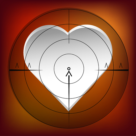 mage plane icons for design flat white heart in sniper scopeの写真素材