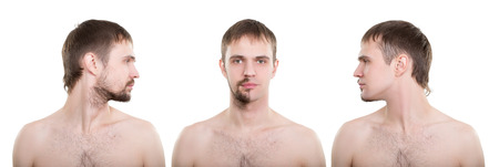 clean-shaven man in halfの写真素材