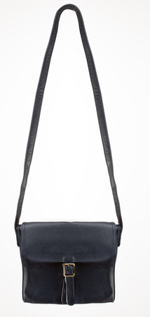 Black Leather Bag with one claspの写真素材