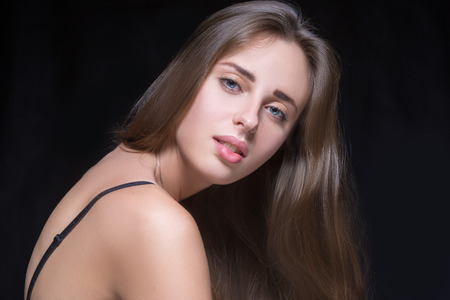Beautiful woman with blond hair.の写真素材