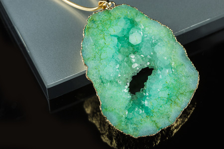 green gem necklaceの写真素材