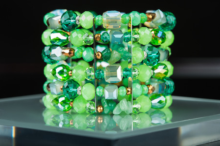 fashion bracelet on blackの写真素材