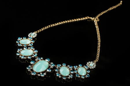 green plastic  necklaceの写真素材