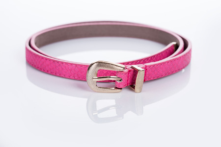 red Womens belt with rhinestonesの写真素材