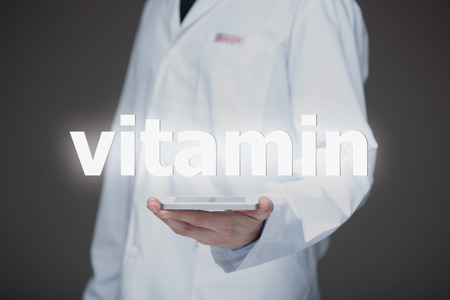 Doctor working on a virtual screen. medical technology conceptの写真素材