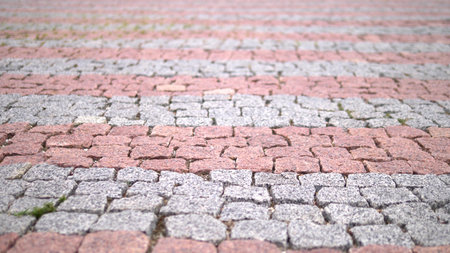 close-up. The pavement of red stone. modern tileの写真素材