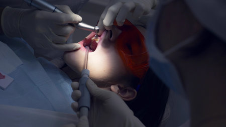 teenager in a dental office. Dental treatment. Teenの写真素材