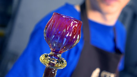 glassblower. craft manufacturing of glass productsの写真素材