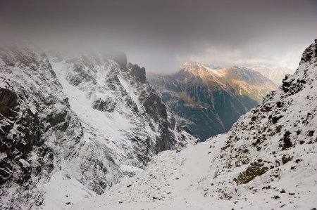Winter view of the mountainsの写真素材