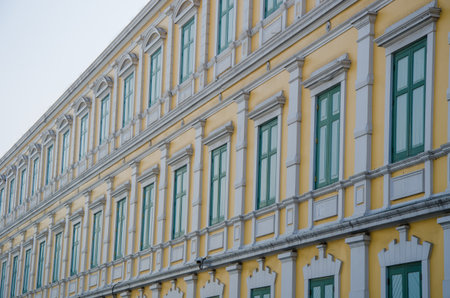 Vintage and classic yellow buildingの写真素材