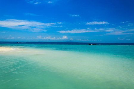Beautiful sky and blue oceanの写真素材