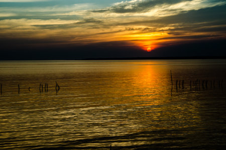 Amazing sunset over the sea.の写真素材