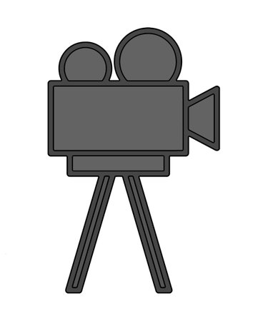 cinema camera icon over white background. colorful design. vector illustrationのイラスト素材
