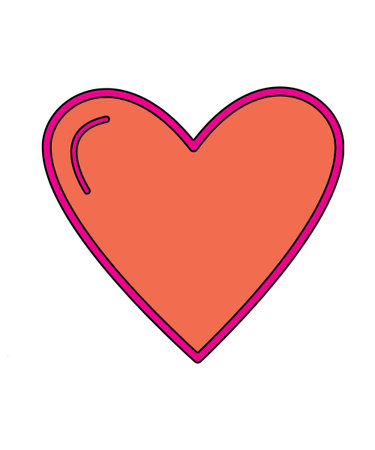 heart love symbol icon vector illustration graphic design in pink and orange colorのイラスト素材