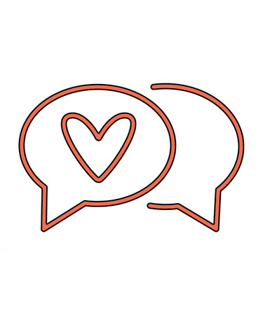 Chat bubble with heart icon. Social media and digital marketing theme. Isolated design. Vector...