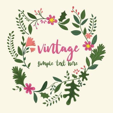 Typography vintage greetings Fine with beautiful flowers.のイラスト素材