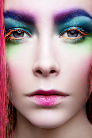 Eye Makeup. Holiday Makeup detail. False Lashesの写真素材