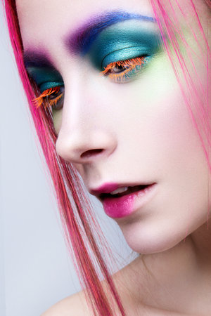 Eye Makeup. Holiday Makeup detail. False Lashesの写真素材