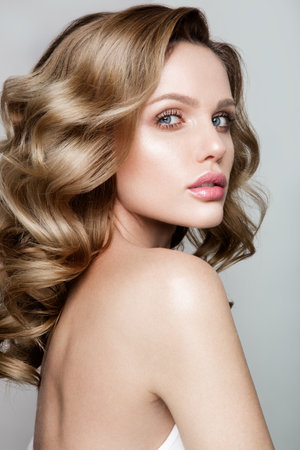 Beauty portrait of model with natural make-upの写真素材